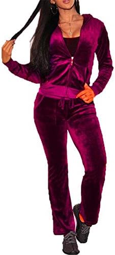 JXG Women 2 Piece Outfits Tracksuit Velvet Long Sleeve Sweatsuit Jogging Suits