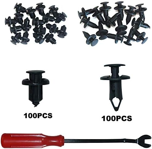 Car Vent Body Clips Retainer Push Kit - 100 Pcs Car Panel Trim Plastic Fasteners Rivet Clips and 10 Pcs Tailgate Handle Rod Clips Kits Universal for Honda Toyota Chrysler