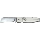 Klein Tools 44007 Electricians Knife, Lightweight Lockback Knife with 2-1/2-Inch Coping Blade and Silver Handle
