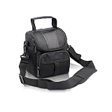 FOSOTO Waterproof Black Camera Case Bag Compatible for Canon EOS M10 M6 M2 Mrak II M50 M100 Rebel T3i T4i T5 SL1, Nikon P600 D3300 D3400 D5100 D5300 D7200,Sony RX10M3,Olympus E-M10 Mark II,Pentax K-7