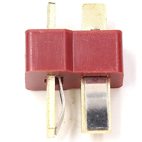 TEZONG Red Ultra T Plug Connectors Deans Style 10pcs Male and 10pcs Female with 20pcs Shrink Tubing for RC LiPo Battery Pack ESC Electric Engine Motor Parts