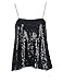 Richlulu Womens Sparkly Sequin Spaghetti Strap Ruffled Club Star Tank Top