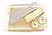 BlizeTec Cheese Knife Set 2 Pcs Multipurpose Butter, Fruit and Dessert Knives with 4 Slate Markers, 1 Soapstone Chalk and 1 Gift Bag