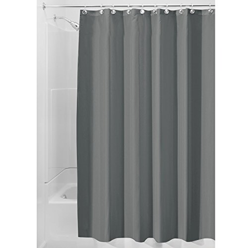 UPC 081492150664, InterDesign Water-Repellent and Mildew-Resistant Fabric Shower Curtain, 72&quot; X 96&quot; - Extra Long, Charcoal Gray