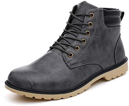 Men's Motorcycle Boots Fashion Lace-up Round Toe Retro Casual Combat Boots