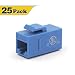 VCE 25-Pack CAT6 Keystone Coupler,RJ45 Female to Female Insert Coupler, UTP Keystone Inline Coupler-Blue UL Listed primary