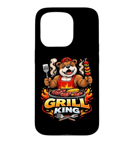 Grill King Bulldog BBQ Mascot Graphic Case for iPhone 15 Pro