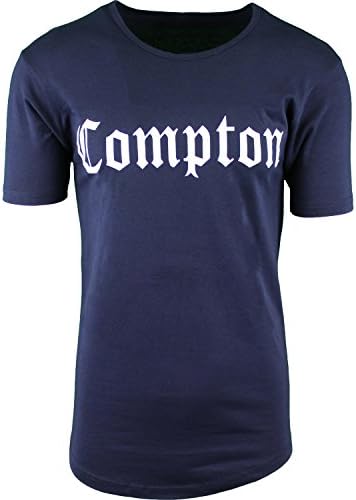 Navy Compton Elong Round Hemline Crew Neck Drop Tail Shirt XL
