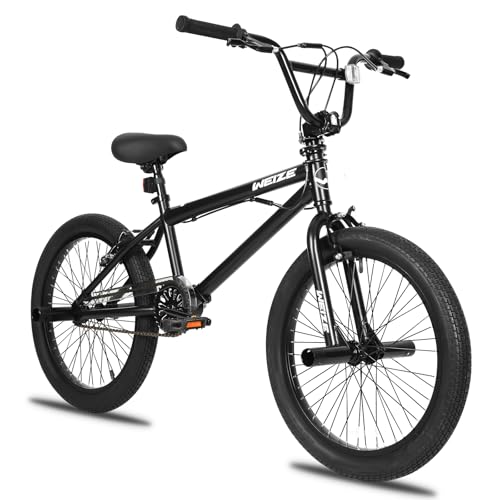 WEIZE Freestyle BMX Bike, 20 inch Trick Bicycle for Kids, Hi-Ten Steel Frame, 360 Degree Rotor Freestyle, 4 Pegs Single Speed Teen Bike for Boys Girls & Beginner-Level to Advanced Riders