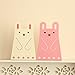 DYQWT 1 Pairs Cute Cartoon Rabbit Nonskid Bookend Book Ends Art Decoration,Pink