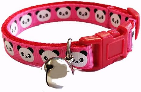 Spoilt Rotten Pets Designer Cat Collar With Bell & Safety Buckle (Pink Panda Bear)