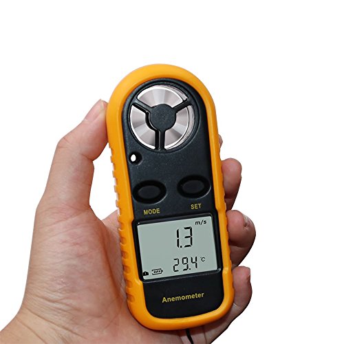 Jiusion Wind Speed Digital Anemometer LCD Handheld Wireless Hand Held Meter Gauge Air Flow Velocity Measurement Thermometer Tester for Windsurfing Kite Flying Sailing Surfing Fishing - Thumbnail 6
