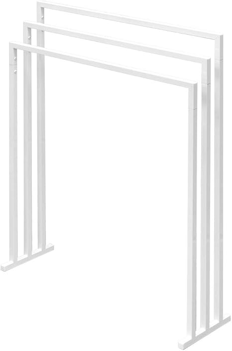 Amazon Co Jp 角パイプバスタオルハンガー 3連 ホーム キッチン