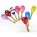 EBTOYS Wooden Maraca Wood Rattles Egg Shaker Kids Musical Educational Toys Party Favor 10 Pack (Random Color Pattern)