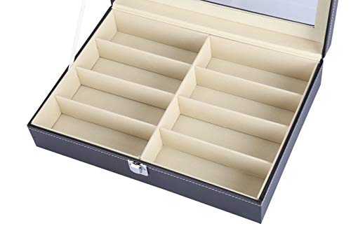 I-MART 8 Slot Eyeglass Sunglass Storage, PU Leather Eye Glasses, Sunglasses Display Organizer, Box, Case - Thumbnail 2