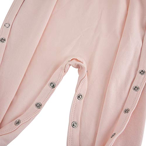 Baby Footed Pajamas with Mittens - 3 Packs Infant Girls Cotton Onesies Sleepwear - Thumbnail 5