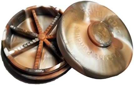 Divider Pro 3" Round Medical Grade 7 Space Silicone Container (Multi - Gold/Silver/White)