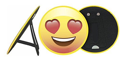 Fridge emoji magnet, large 6” heart eye face with eas…