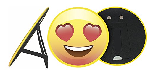 Fridge Emoji Magnet, Large 6” Heart Eye Face with Easel Back for Table Top Party Décor, or Place on Refrigerator, School White Board, Kids Bedroom Art, Valentine for Women & Men, Made in USA