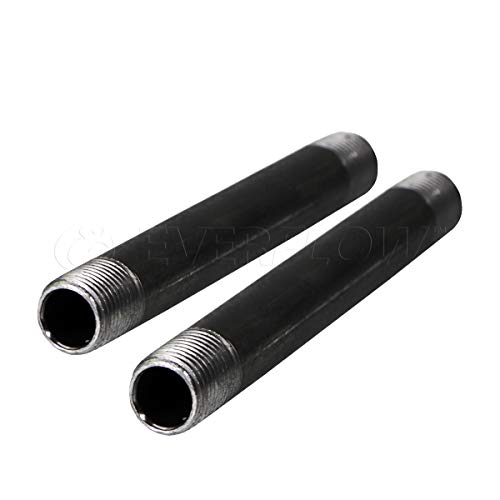 Everflow Supplies NPBL1212-2 Steel Nipple Pipe, 1/2" x 12", Black