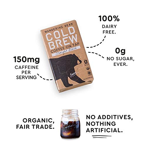 Wandering Bear Organic Cold Brew Coffee On Tap, Straight Black, No Sugar, Always Fresh and Ready to Drink, Not a Concentrate, 36 fl oz, Trial Size - Thumbnail 5