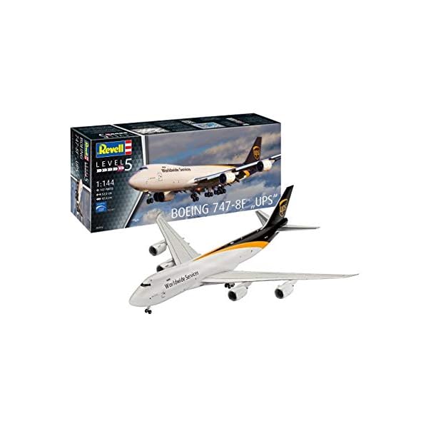 Revell RV03912 Other License Modellbausatz Boeing 747-8F UPS im Maßstab 1:144, Level 5, Multicolour