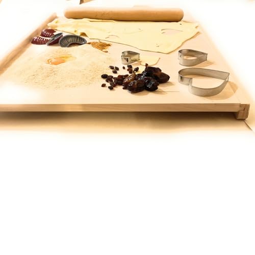 CULIMI Wooden Baking Board - Dough Board Pasta Board 70 x 50 cm Bread Boards Wooden Kitchen Utensils - Wooden Board for Rolling Out the Dough