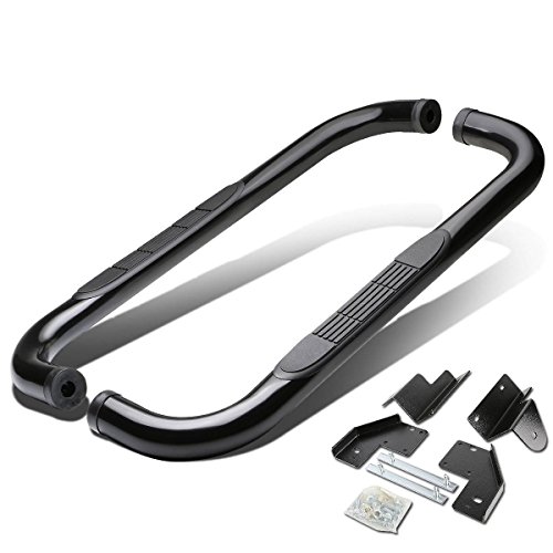 Auto Dynasty 3 Inches Side Step Nerf Bar Running Board Compatible with Ford F-250 350 450 550 Super Duty Regular Cab 99-16, Stainless Steel, Black Powdercoated