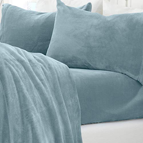 great bay HOME Micro Fleece Extra Soft Cozy Velvet Plush Solid Sheet