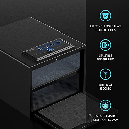 XDeer Biometric Gun Safes for Pistols, QuickAcess Handgun safe with