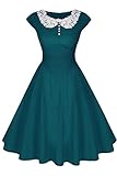 ACEVOG Women's 50s 60s Vintage Cocktail Rockabilly Swing Party Dress, Dark Green, Medium