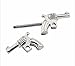 YiCheaGo 1pair Silver Plated Stainless Steel Double Guns Nipple Rings