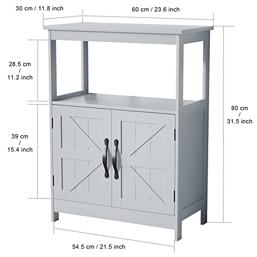 SRIWATANA Bathroom Storage Floor with 2 Doors and