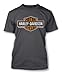 Harley-Davidson Men's Elongated Orange Bar & Shield Charcoal T-Shirt 30291961