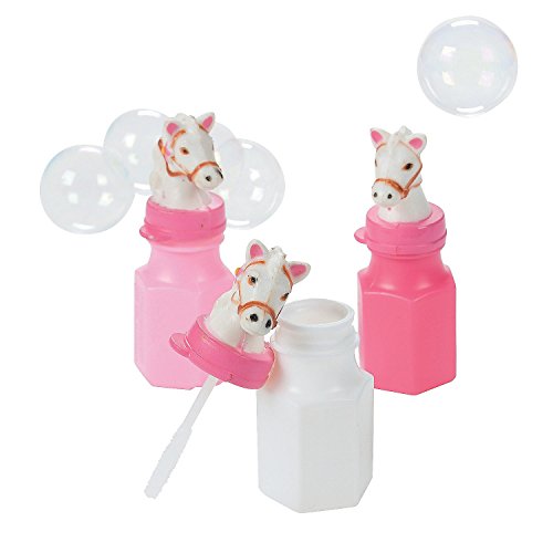 24 Pink Cowgirl Horse Bubbles