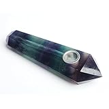 Hongjintian Natural Fluorite Crystal Pipe Smoke with a CARB HOLE for Tobacco Smoking