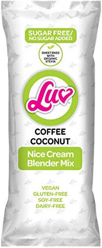 LUV Coffee Ice Cream Mix for Blender - No Added Sugar Non-Dairy Frozen Dessert - Gluten Free Vegan Low Net Carb Keto Friendly Fat Bomb Paleo Ice Cream Snack