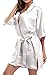 Giova Women's Satin Robe Bride & Bridesmaid Wedding Party Bathrobe Short Kimono Gown