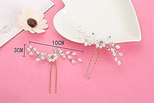 Veewon 2pcs Fashion Retro Elegant Ladies Pearl Rhinestone Hair Clip Wedding Bridal Jewelry Bridal Hair Accessories Headpiece Wedding Accessories - Image 3
