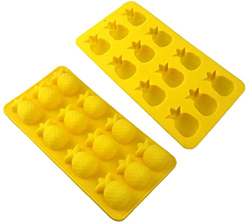 2pcs Pineapple Silicone Mould Ice, Yoghurt, Candy, Sweet, Jelly, Wax, Chocolate, Muffin, Soap, Cake, Baking Mould (Random Colour)