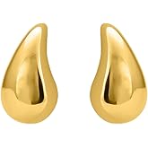 MASALA SOL 18K Gold Plated Chunky Stud Earrings for Women, Lightweight, Non-Tarnish Statement Jewelry, Premium Valentines Day Gifts for Her