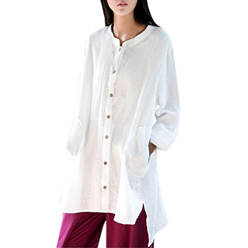 iYYVV Women's Button Down Shirts Casual Loose Tunic Top Long Sleeve Cardigan Blouse