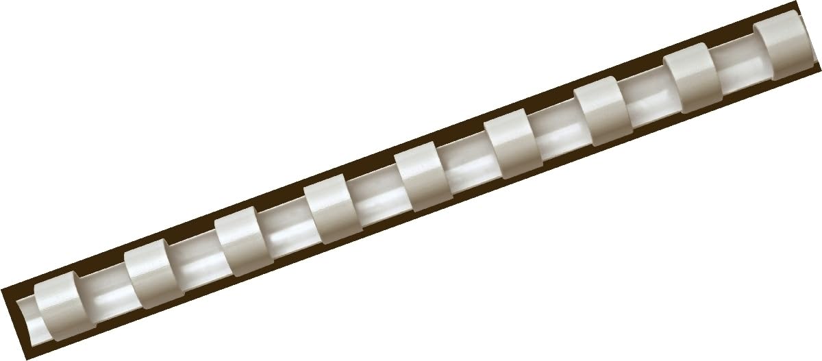 Fellowes A4 12mm Binding Combs for Comb Binding Machine - 21 Ring, 56 - 80 Sheet Binding Capacity - Pack of 25 - White