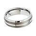 Charmy Jewelry 8mm Tungsten Carbide Men's Wedding Band Dual Brushed Center and Polished Beveled Edge Comfort Fit Ring
