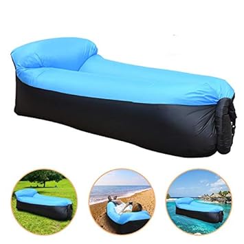 BACKTURE Aufblasbares Sofa, Tragbares wasserdichtes Lounger Schlafsack Seitentaschen Air Sofa Kissen Gartenfreizeit Schlafsac