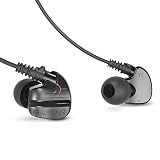 Brainwavz XFIT XF-200 In-Ear Sport Earbuds Noise Isolating Earphones Stereo Headphones Remote & Microphone for Apple & Android Phones (Black)