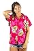 V.H.O. Funky Hawaiian Blouse Shirt, Small Flower, Pink, XL
