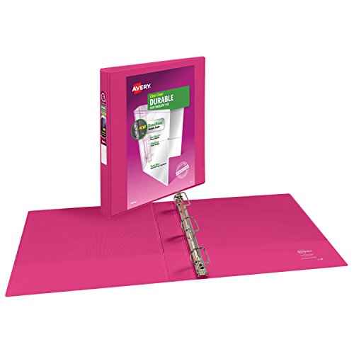 Avery Durable View Binder with 1" Slant Rings, Assorted, Blue, Orange, Pink, 12 Pack (17018)