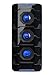 Apevia X-CRUISER3-BL ATX Mid Tower PC Computer Gaming Case with 5 Fans, Large Side Window, USB2.0/USB3.0/HD Audio Ports, Fan Speed Controller, Colored VU/Temp/Fan Speed Gauges, up to 7 x Cooling Fan Space - Black/Blue
