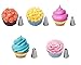 Cake Decorating Supplies Tips Kits Stainless Steel Baking Supplies Icing Tips with Pastry Bags, Disposable Baking Cookie Cake Decorating Bags + Icing Coupler (7 Pieces)